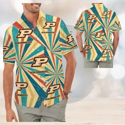 Purdue Boilermakers Retro Vintage Style Tropical Hawaiian Shirt