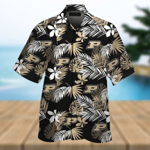 Purdue Boilermakers Short Sleeve Button Up Tropical Hawaiian Shirt