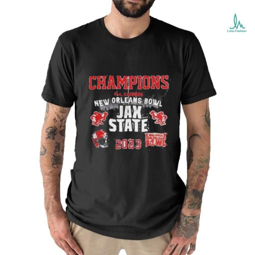Quality Jacksonville State Gamecocks 2023 R+L Carriers New Orleans Bowl Champions Unisex T Shirt