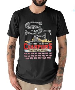 Quality San Francisco 49ers Logo Players Name 2023 NFC West Division Champions Unisex T Shirt