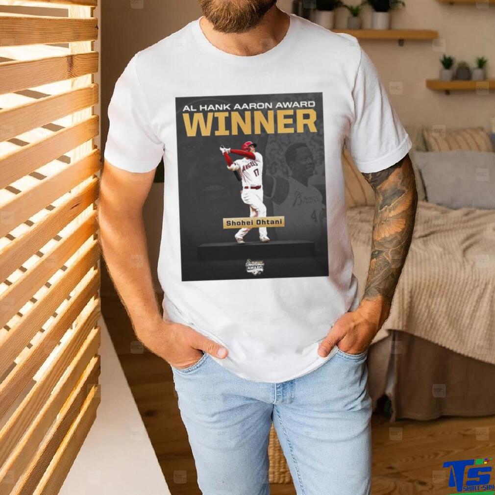 Quality Shohei Ohtani AL Hank Aaron Award Winner Unisex T Shirt Quality Shohei Ohtani AL Hank Aaron Award Winner Unisex T Shirt