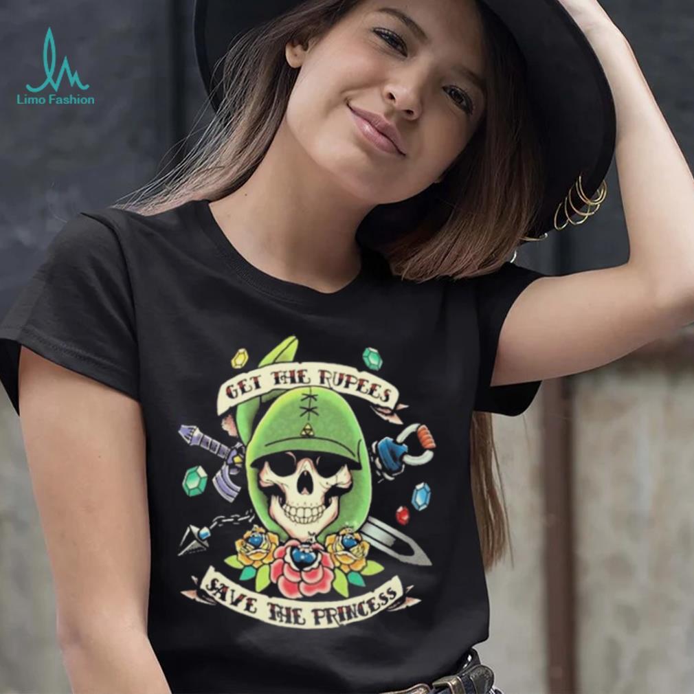 Questing for Life Skull Get The Rupees Save The Princess t shirt Questing for Life Skull Get The Rupees Save The Princess t shirt