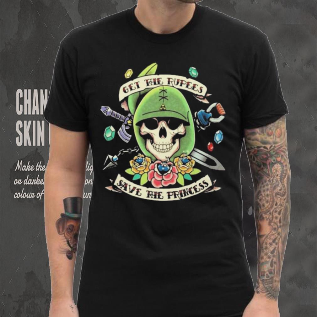 Questing for Life Skull Get The Rupees Save The Princess t shirt Questing for Life Skull Get The Rupees Save The Princess t shirt