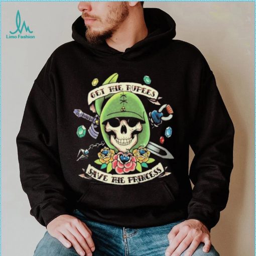 Questing for Life Skull Get The Rupees Save The Princess t shirt