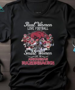 Real Women Love Football Smart Women Love The Arkansas Razorbacks T Shirt