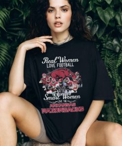 Real Women Love Football Smart Women Love The Arkansas Razorbacks T Shirt