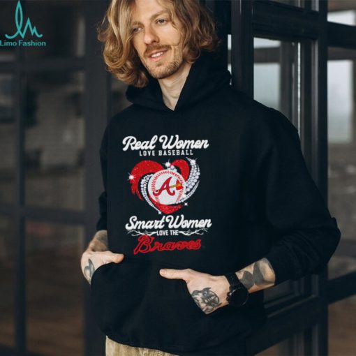Real women love baseball smart women love the Atlanta Braves baseball heart logo gift shirt