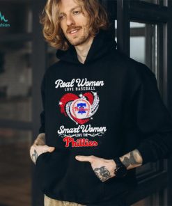 Real women love baseball smart women love the Philadelphia Phillies baseball heart logo gift shirt