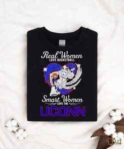 Real women love basketball smart women love the UConn mascot Jonathan the Husky shirt