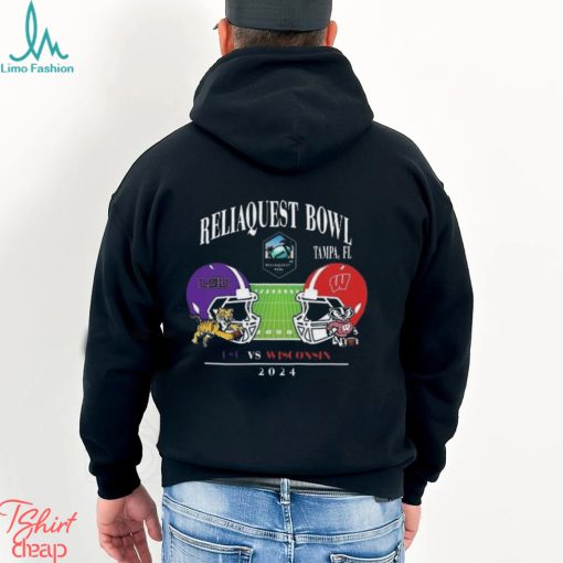 Reliaquest Bowl Lsu Vs Wisconsin Raymond James Stadium Tampa Fl College Bowl Games 2023 2024 Head To Head Helmet T shirt