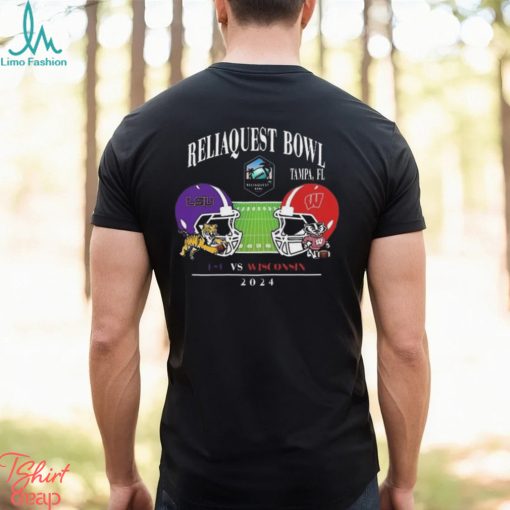 Reliaquest Bowl Lsu Vs Wisconsin Raymond James Stadium Tampa Fl College Bowl Games 2023 2024 Head To Head Helmet T shirt