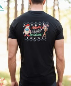 Ren & Stimpy Happy Stinky Holidays Mens Navy Short Sleeved T Shirt