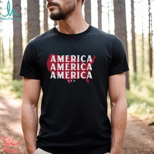 Repeating America Unisex Tee Christian Patriotic Religious Pro Trump Republican 2021 2024 Election T Shirt