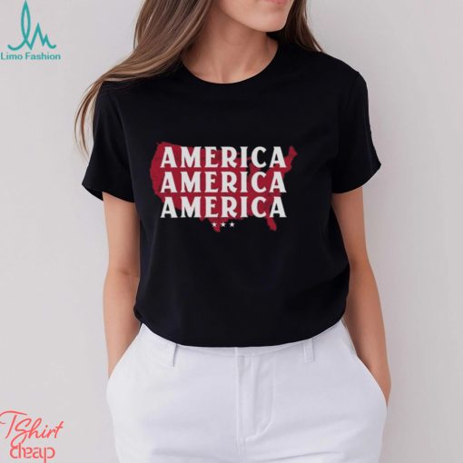 Repeating America Unisex Tee Christian Patriotic Religious Pro Trump Republican 2021 2024 Election T Shirt