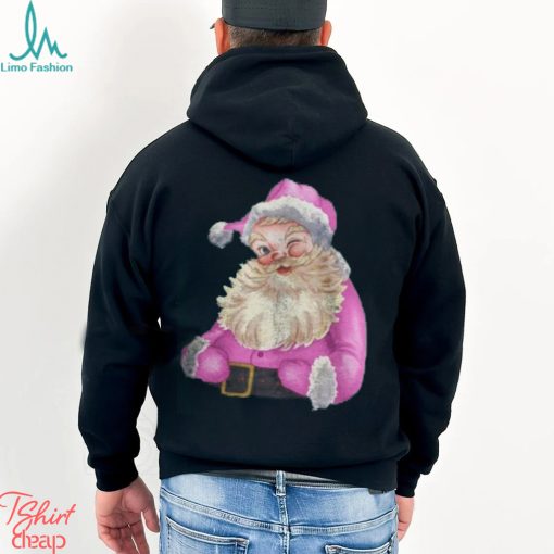 Retro vintage pink santa claus Vintage Christmas Retro Pink Santa Claus Women Girls Teens Sweatshirt T shirt