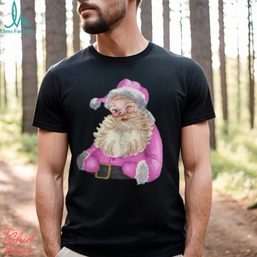 Retro vintage pink santa claus Vintage Christmas Retro Pink Santa Claus Women Girls Teens Sweatshirt T shirt