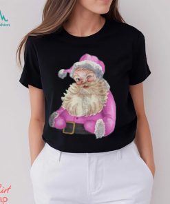 Retro vintage pink santa claus Vintage Christmas Retro Pink Santa Claus Women Girls Teens Sweatshirt T shirt