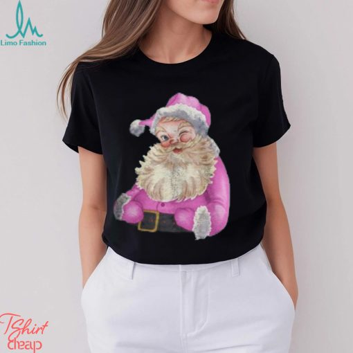 Retro vintage pink santa claus Vintage Christmas Retro Pink Santa Claus Women Girls Teens Sweatshirt T shirt