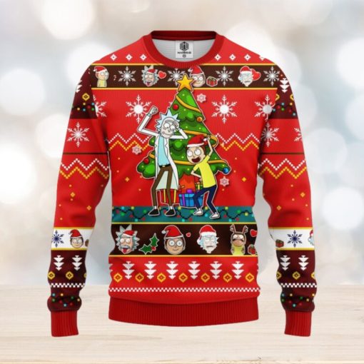 Rick And Morty Red Ugly Christmas Sweater