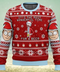 Rick And Morty Time For A Beer Gifts For Family Christmas Holiday Ugly Sweater