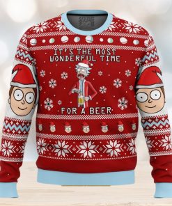 Rick And Morty Time For A Beer Gifts For Family Christmas Holiday Ugly Sweater