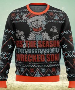 Rick And Morty Tis The Season Gifts For Family Christmas Holiday Ugly Sweater