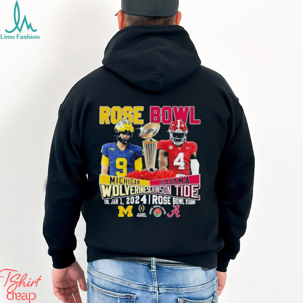 Rose Bowl Michigan Wolverines Vs Alabama Crimson Tide Thu Jan 1 2024 Rose Bowl Stadium Shirt Rose Bowl Michigan Wolverines Vs Alabama Crimson Tide Thu Jan 1 2024 Rose Bowl Stadium Shirt