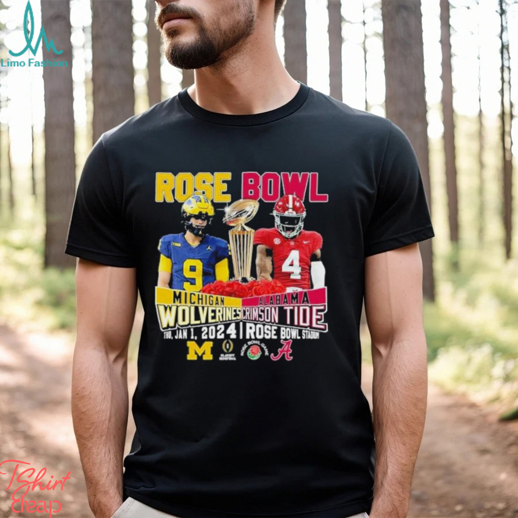 Rose Bowl Michigan Wolverines Vs Alabama Crimson Tide Thu Jan 1 2024 Rose Bowl Stadium Shirt Rose Bowl Michigan Wolverines Vs Alabama Crimson Tide Thu Jan 1 2024 Rose Bowl Stadium Shirt