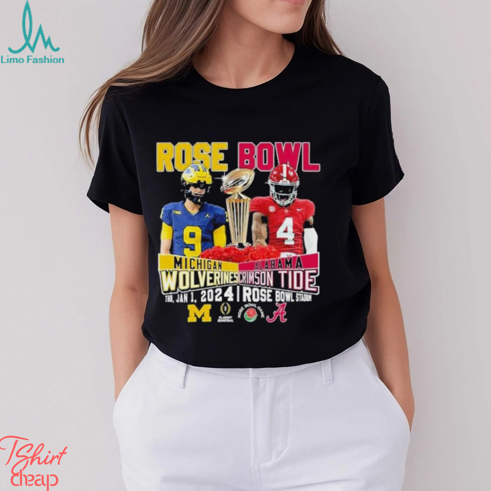 Rose Bowl Michigan Wolverines Vs Alabama Crimson Tide Thu Jan 1 2024 Rose Bowl Stadium Shirt Rose Bowl Michigan Wolverines Vs Alabama Crimson Tide Thu Jan 1 2024 Rose Bowl Stadium Shirt