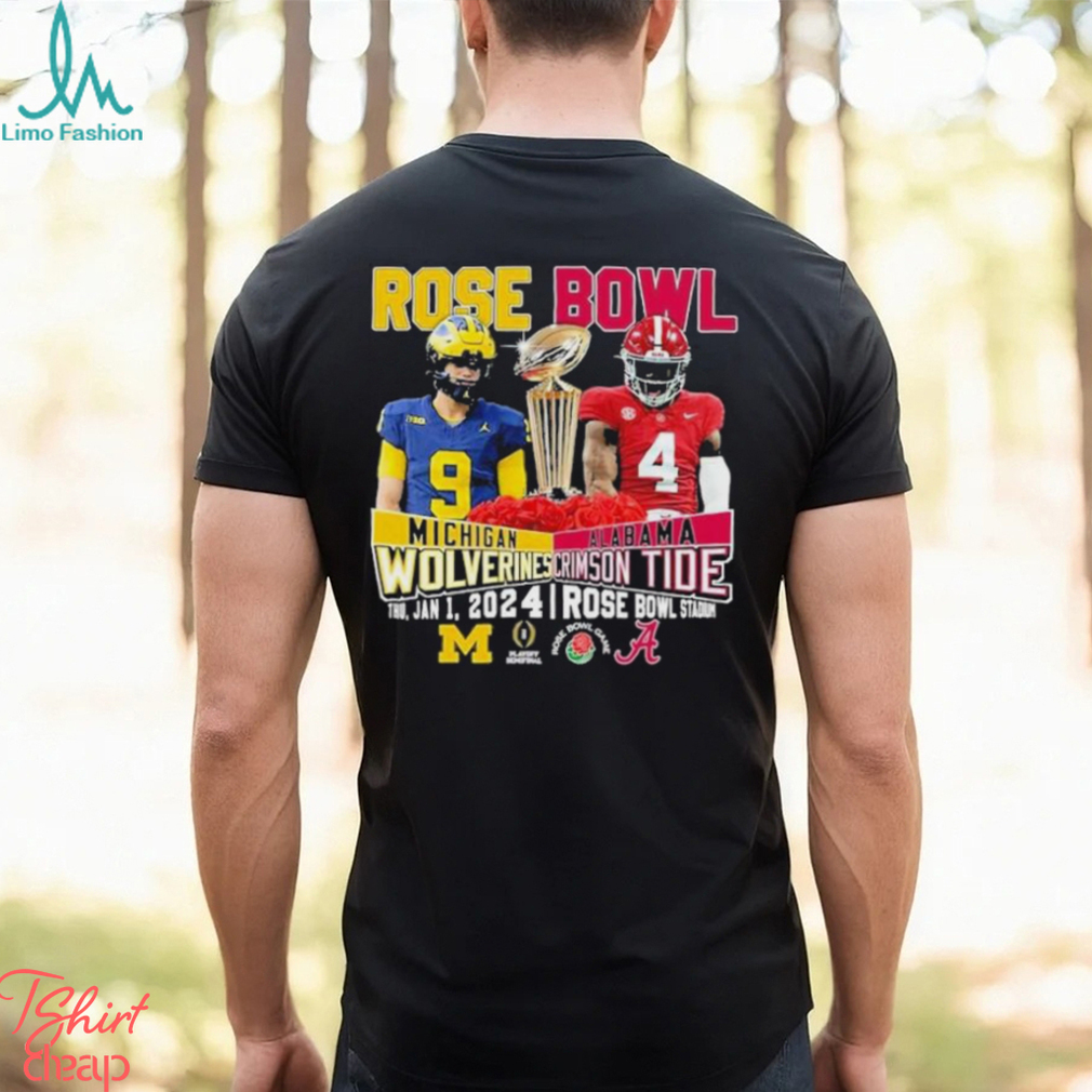 Rose Bowl Michigan Wolverines Vs Alabama Crimson Tide Thu Jan 1 2024 Rose Bowl Stadium Shirt Rose Bowl Michigan Wolverines Vs Alabama Crimson Tide Thu Jan 1 2024 Rose Bowl Stadium Shirt