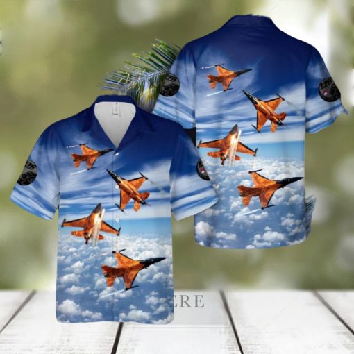 Royal Netherlands Air Force F 16 Demo Team Hawaiian Shirt