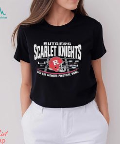 Rutgers Scarlet Knights Red 2023 Bad Boy Mowers Pinstripe Bowl Helmet T Shirt