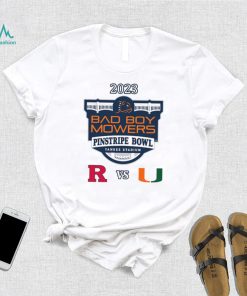 Rutgers Scarlet Knights vs Miami Hurricanes 2023 Bad Boy Mowers Pinstripe Bowl shirt