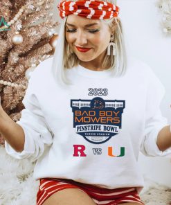 Rutgers Scarlet Knights vs Miami Hurricanes 2023 Bad Boy Mowers Pinstripe Bowl shirt