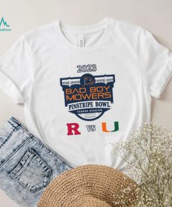 Rutgers Scarlet Knights vs Miami Hurricanes 2023 Bad Boy Mowers Pinstripe Bowl shirt
