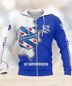 SC Heerenveen Logo Blue White Zip Up Hoodie