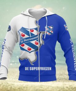 SC Heerenveen Logo Blue White Zip Up Hoodie