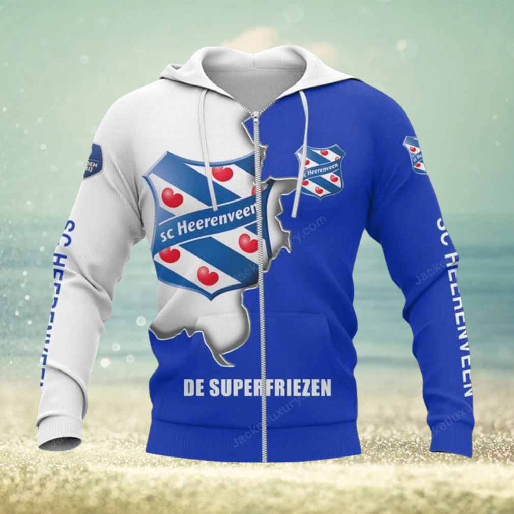 SC Heerenveen Logo Blue White Zip Up Hoodie SC Heerenveen Logo Blue White Zip Up Hoodie