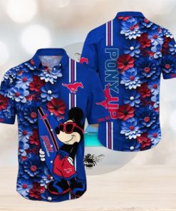 SMU Mustangs Hawaiian Shirt Mickey Love Surfing Trending Summer Gift