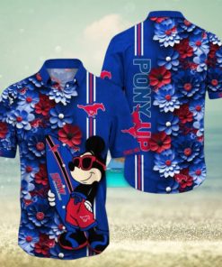 SMU Mustangs Hawaiian Shirt Mickey Love Surfing Trending Summer Gift