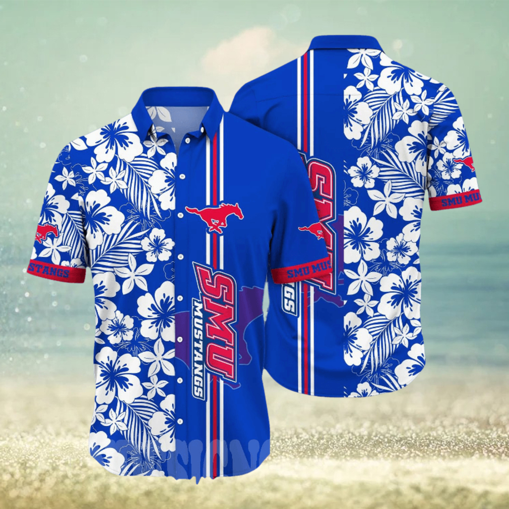 SMU Mustangs NCAA Flower Full Printed Unisex Hawaiian Shirt SMU Mustangs NCAA Flower Full Printed Unisex Hawaiian Shirt