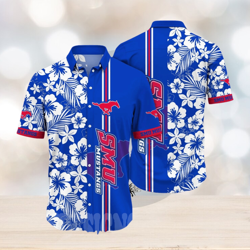 SMU Mustangs NCAA Flower Full Printed Unisex Hawaiian Shirt SMU Mustangs NCAA Flower Full Printed Unisex Hawaiian Shirt