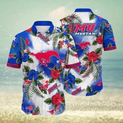 SMU Mustangs NCAA Flower Unisex Full Print Hawaiian Shirt