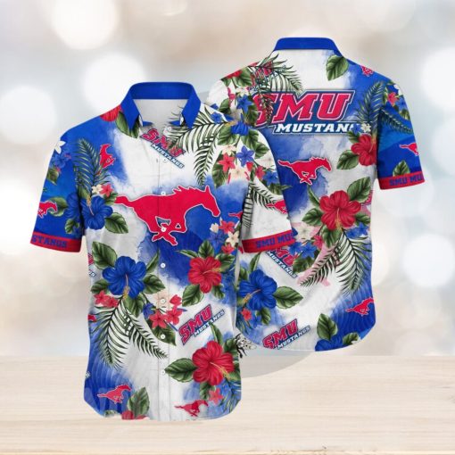 SMU Mustangs NCAA Flower Unisex Full Print Hawaiian Shirt