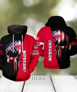 SMU Mustangs NCAA US Flag Skull 3D Printed Hoodie