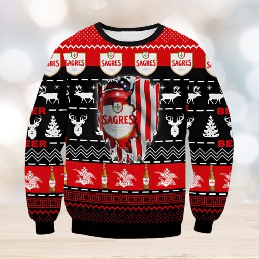 Sagres Beer Ugly Christmas Sweater Xmas 3D Printed Christmas Sweater Gift