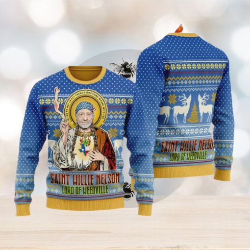 Saint Willie Nelson Unisex Ugly Christmas Sweater For Men And Women