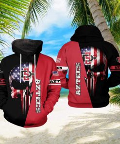 San Diego State Aztecs NCAA US Flag Skull 3D Printed Hoodie