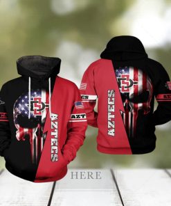 San Diego State Aztecs NCAA US Flag Skull 3D Printed Hoodie
