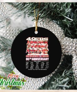 San Francisco 49Ers 80th anniversary 1944 2024 Patrick Willis and Joe Montana signatures thanks Ornament